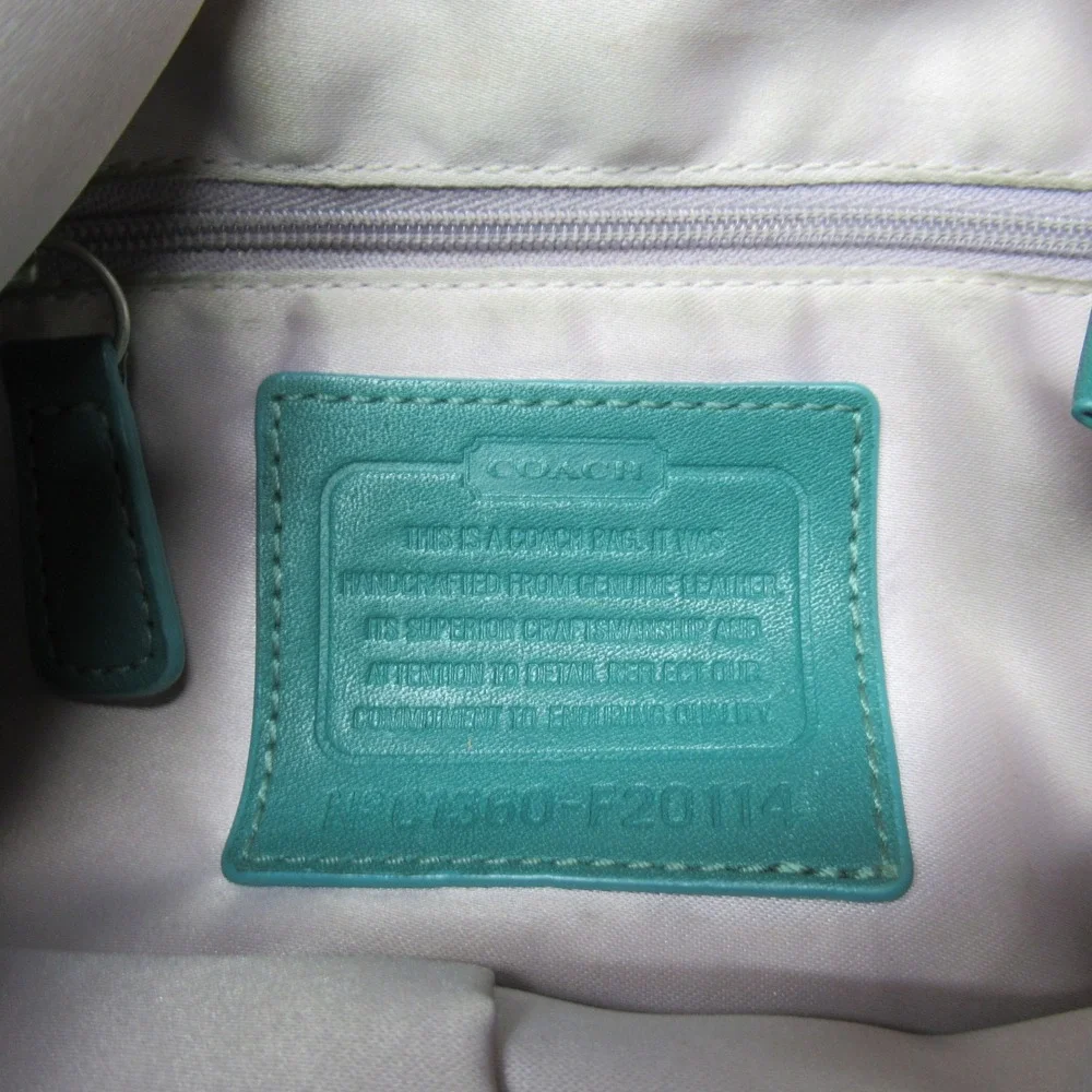 Coach Ashley Crossbody Bag Green Leather Detachable‎ Adjustable Strap Shoulder